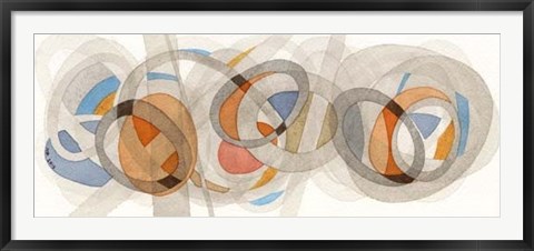 Framed Sepia &amp; Orange Circles Print