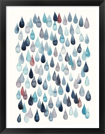 Framed Watercolor Drops II Print