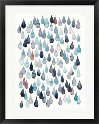 Framed Watercolor Drops II Print