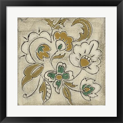 Framed Earthenware Floral III Print