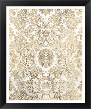 Framed Baroque Tapestry in Gold I Print