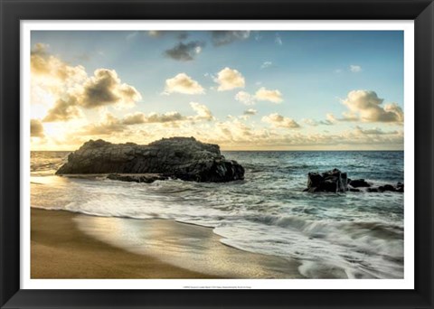 Framed Sunset at Lumahai Beach Print