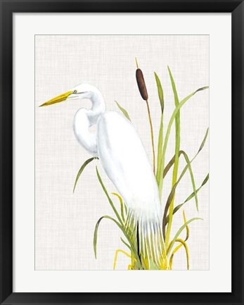 Framed Waterbirds &amp; Cattails IV Print