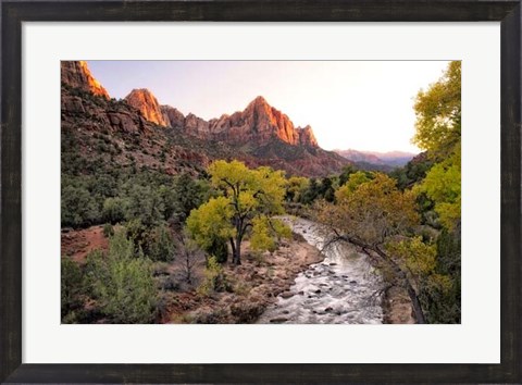 Framed Sunset on the Watchman I Print