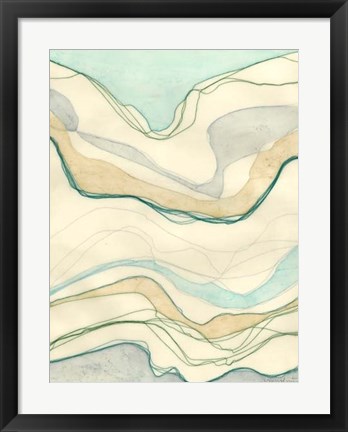 Framed Ocean Cascade I Print