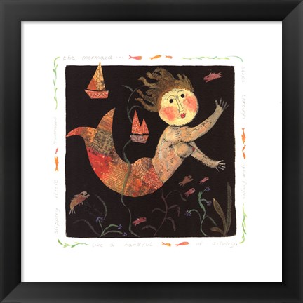 Framed Mermaid Slips Through Your Fingers Print