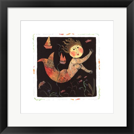 Framed Mermaid Slips Through Your Fingers Print