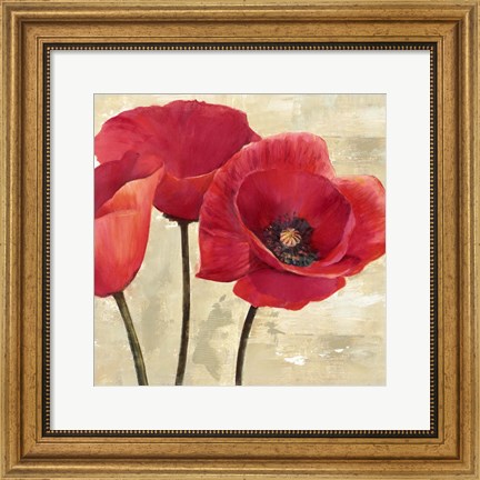 Framed Red Poppies (Detail) Print