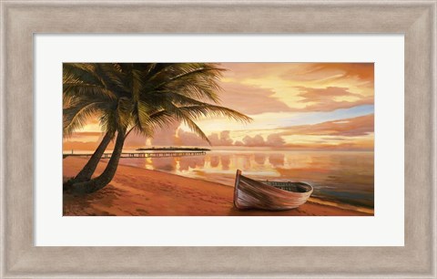 Framed Tramonto ai Tropici Print