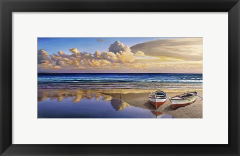 Framed Barche sulla Battigia I Print