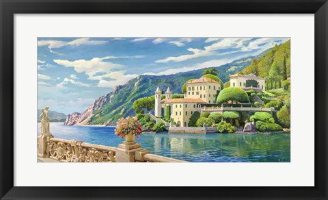 Framed Villa sul Lago Print