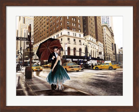 Framed Kiss in Park Avenue Print