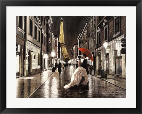 Framed Kissing in Paris Print