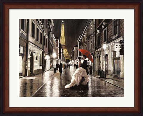 Framed Kissing in Paris Print