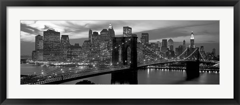 Framed Brooklyn Bridge and Skyline Print