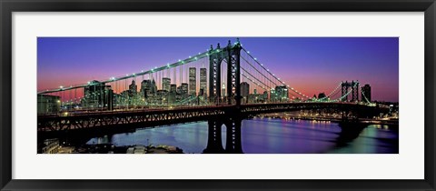 Framed Manhattan Bridge and Skyline Print