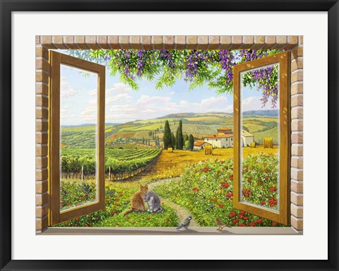 Framed Finestra sulla Campagna Print