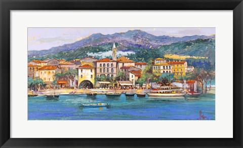 Framed Paese sul Lago I Print