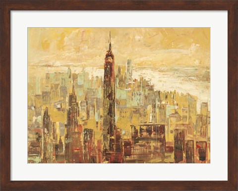 Framed Tramonto su Manhattan Print