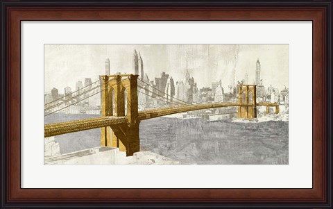 Framed Gilded Brooklyn Bridge Print