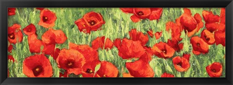 Framed Poppy Field (Detail) Print