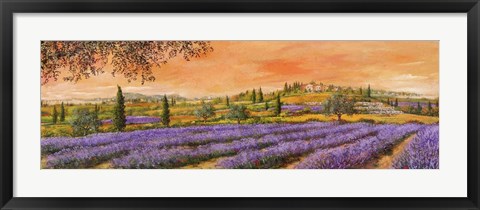 Framed Filari di Lavanda Print