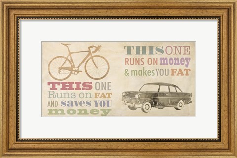 Framed Bike vs Car Print