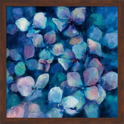 Framed Midnight Blue Hydrangeas Print