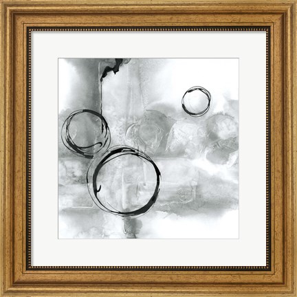 Framed Full Circle I Gray Print