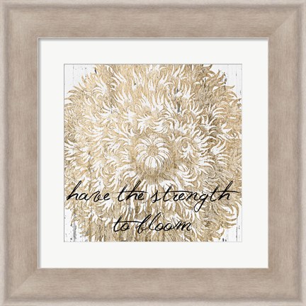 Framed Metallic Floral Quote II Print