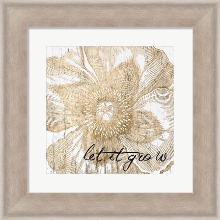 Framed Metallic Floral Quote III Print