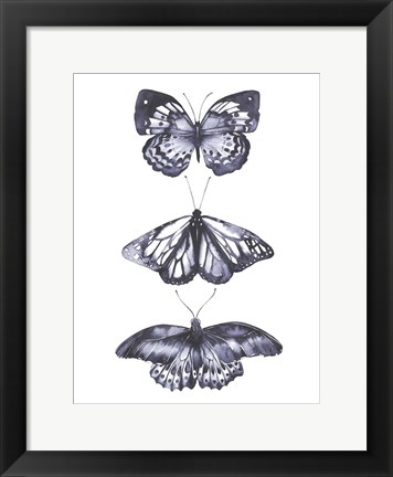 Framed Monochrome Butterflies II Print