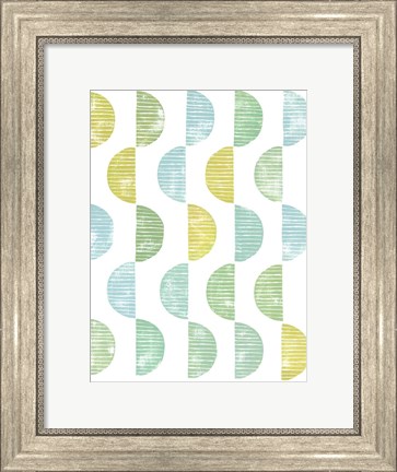 Framed Semi Circle Block Print II Print