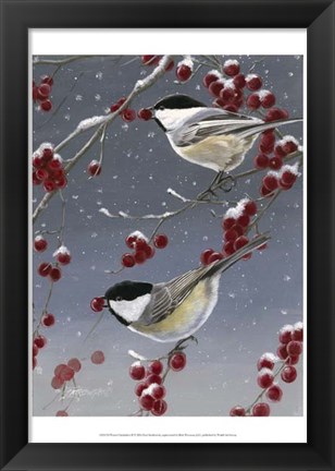 Framed Winter Chickadees II Print