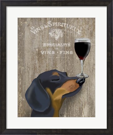 Framed Dog Au Vin Dachshund Print