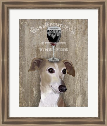 Framed Dog Au Vin Greyhound Print