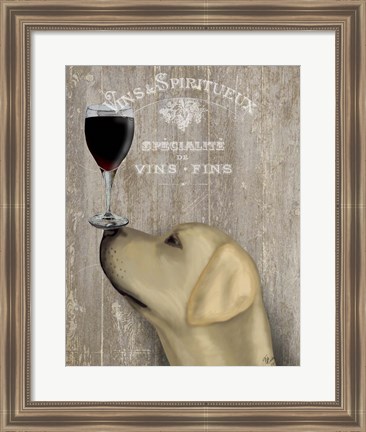 Framed Dog Au Vin Yellow Labrador Print