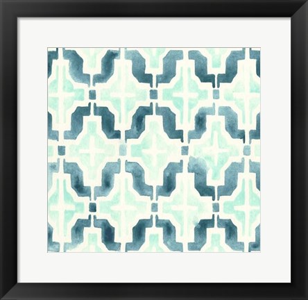 Framed Ocean Tile IV Print