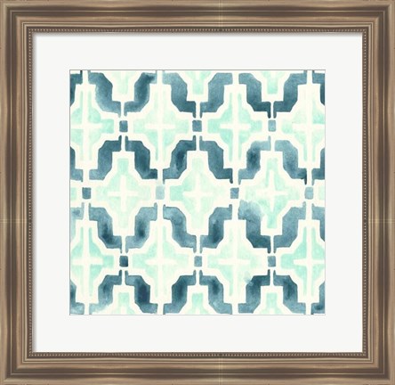 Framed Ocean Tile IV Print