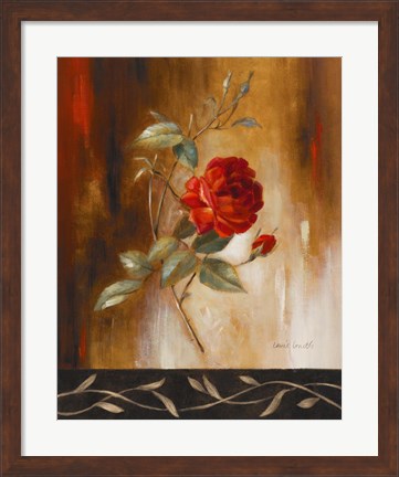 Framed Crimson Rose I Print