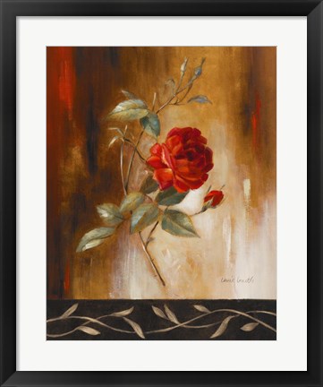 Framed Crimson Rose I Print