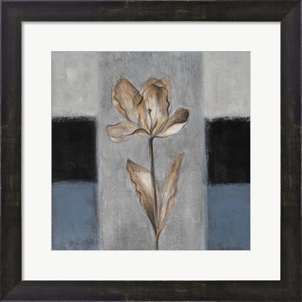 Framed Tulips in Blue I Print