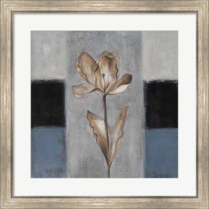 Framed Tulips in Blue I Print