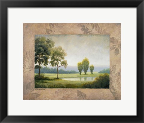 Framed Green Land I Print