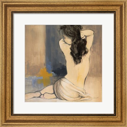 Framed Waking Woman I (blue) Print