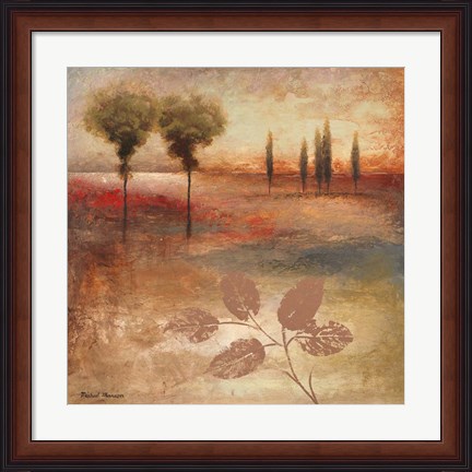 Framed Warm Textural Landscape I Print