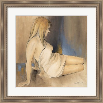 Framed Waking Woman II (blue) Print