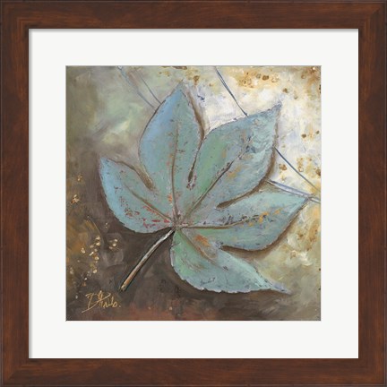 Framed Turquoise Leaf II Print