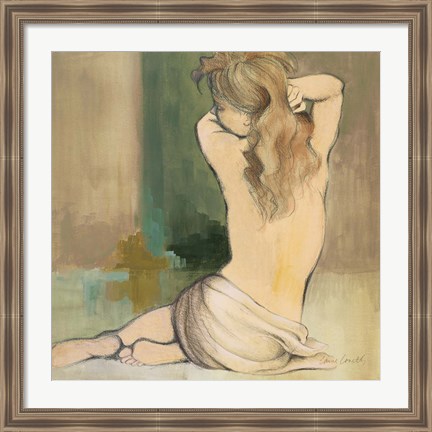 Framed Waking Woman I (green) Print