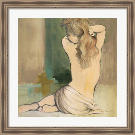 Framed Waking Woman I (green) Print